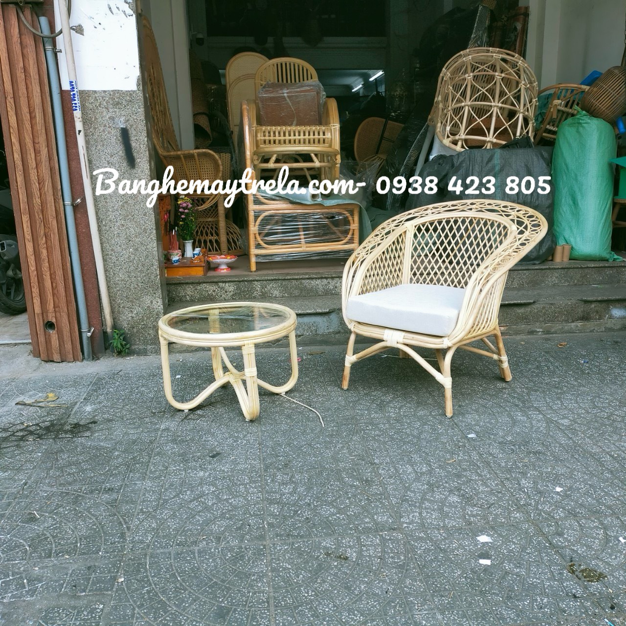 Bộ bàn ghế mây phòng ngủ